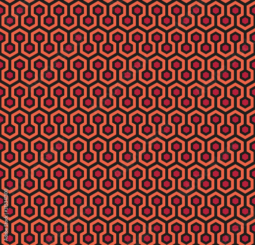 Hexagon Seamless Pattern in red