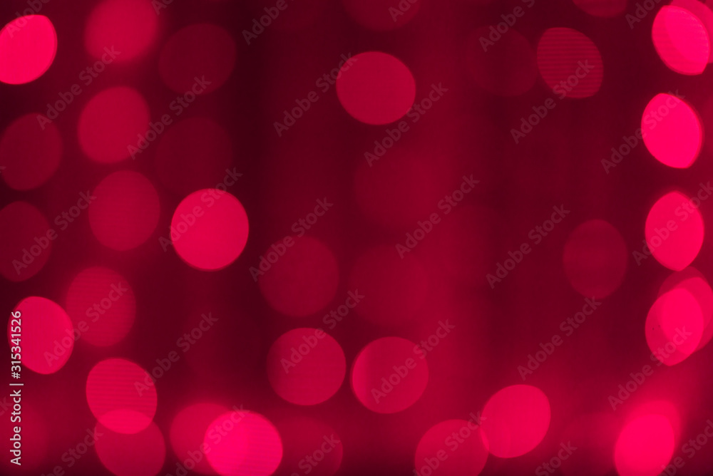 Bright red background with soft round bokeh lanterns