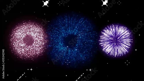 Realistic animation Firework Colorful motion video