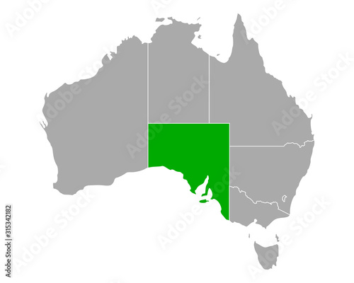 Karte von South Australia in Australien