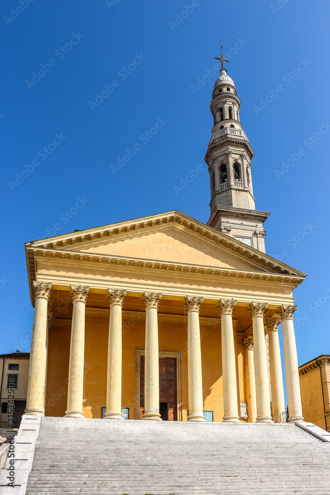 Monteforte d'Alpone, Italy. Architecture of catholic church (Chiesa Parrocchiale di Monteforte d'Alpone).