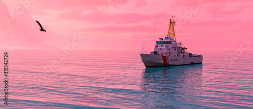 coast guard ship in the sea