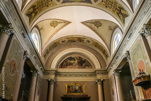 Monteforte d Alpone  Italy. Interiors of catholic church  Chiesa Parrocchiale di Monteforte d Alpone .
