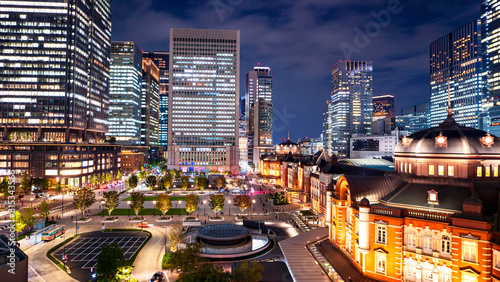 Tokyo railway station at night 1 photo