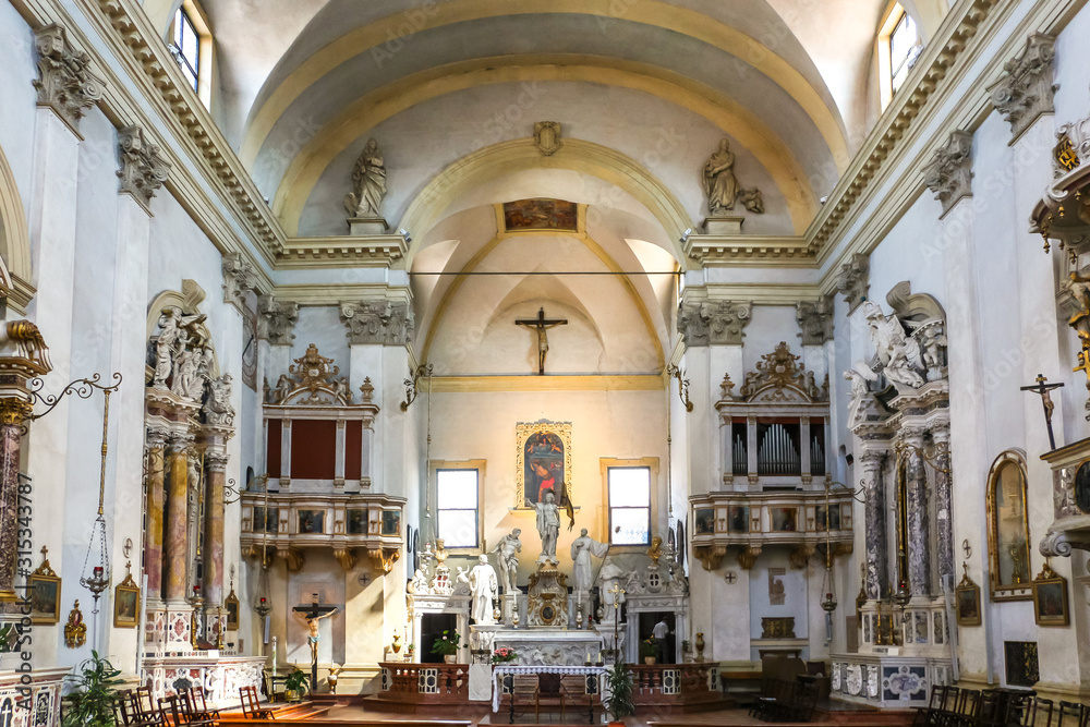 Vicenza, Italy. Interiors of catholic church (Chiesa di San Giuliano) in Vicenza.