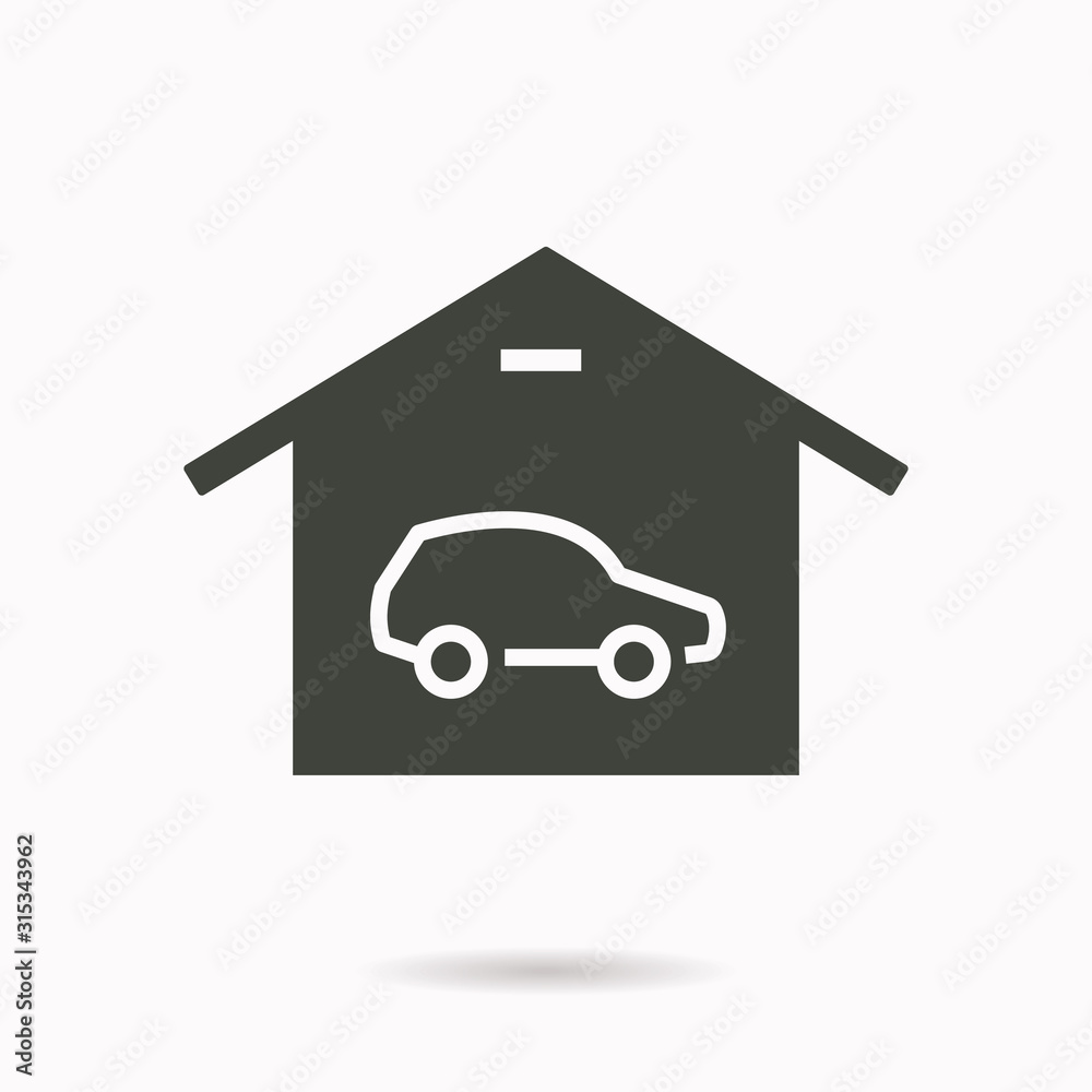 Garage car icon. Vector illustration for graphic and web design. Garage car icon. Vector illustration for graphic and web design.