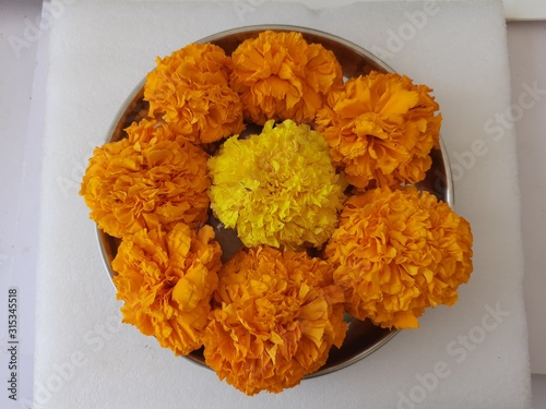 beautiful orange color flowers arrangement