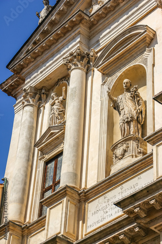 Vicenza, Italy. Beautiful facade of catholic church (Chiesa di San Gaetano) in Vicenza.