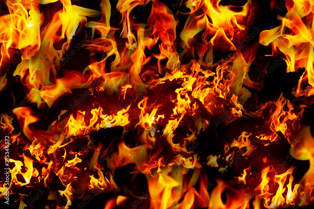 beautiful flame of fire on a black background beautiful flame of fire on a black background