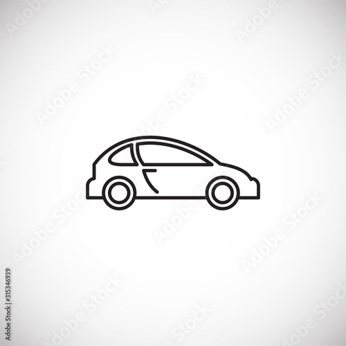 Car icon outline on background for graphic and web design. Creative illustration concept symbol for web or mobile app