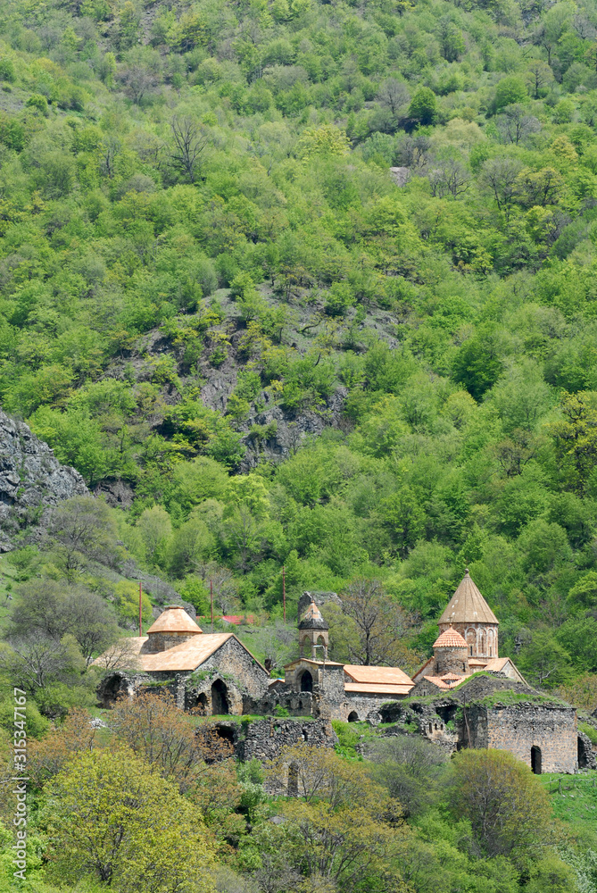 Medieval Dadivank (or Hutavank) Monastery is located about 100 km from Stepanakert. Mountainous Karabakh.