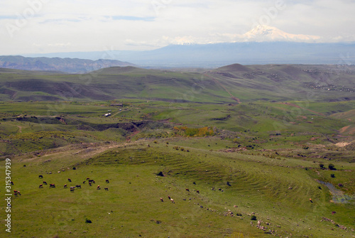 View at Ararat Mount from the Charents Arch. Kotayk Region. Armenia. © Kirill