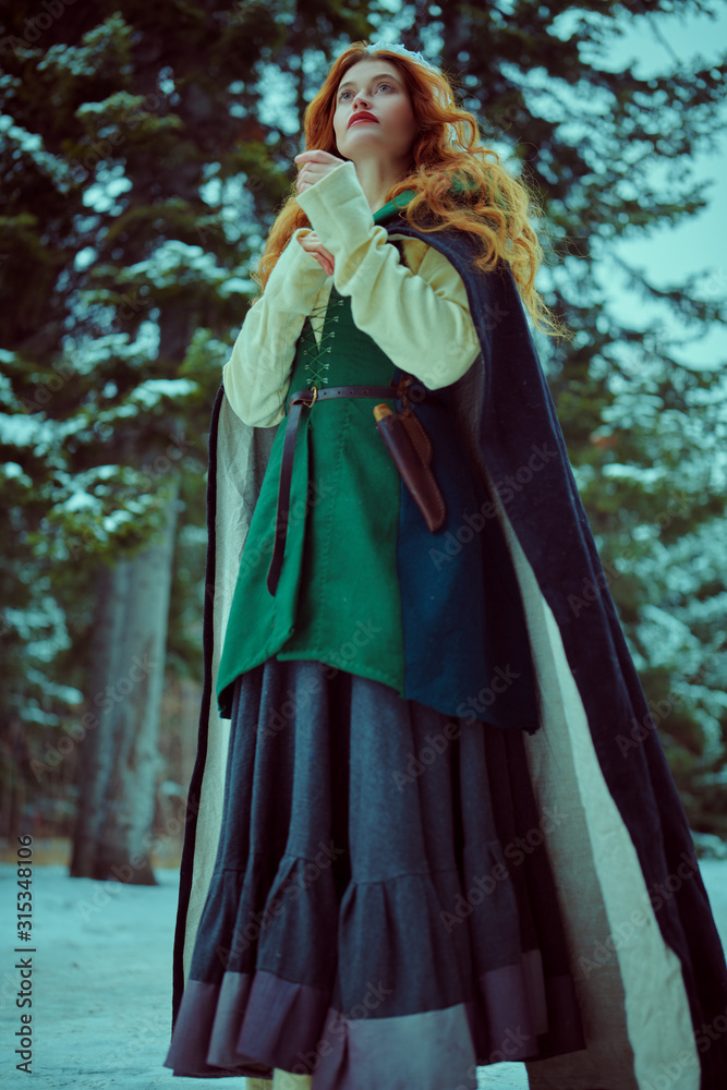 Fototapeta premium walk in a winter forest.