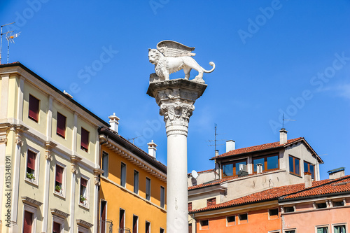 Vicenza, Italy. View of Piazza dei Signori in sunny day.
