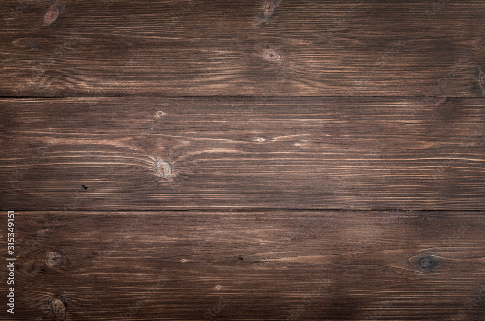 Obraz premium Brown rustic dark wooden texture. Wood plank background.