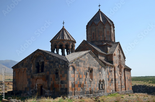 Ovanavank (or Hovhanavank) Monastery (4th-13h centuries) is located on the right bank of huge gorge (canyon) of Kasakh River. Mughni village, Aragatsotn Region, Armenia.