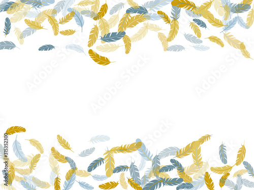 Flying feather elements airy vector design.