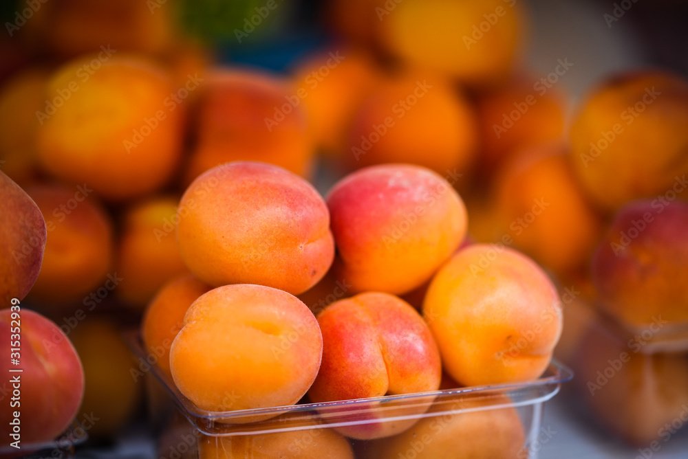 fresh apricots close up view