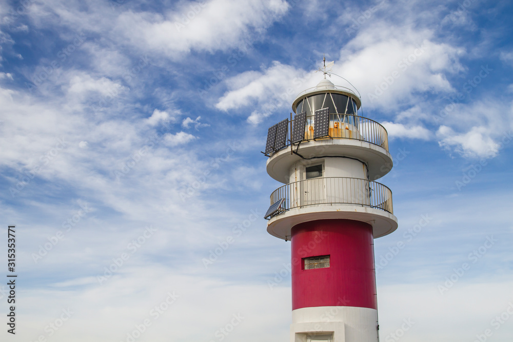 Lighthouse with solar panels in Cabo Ortegal, Spain