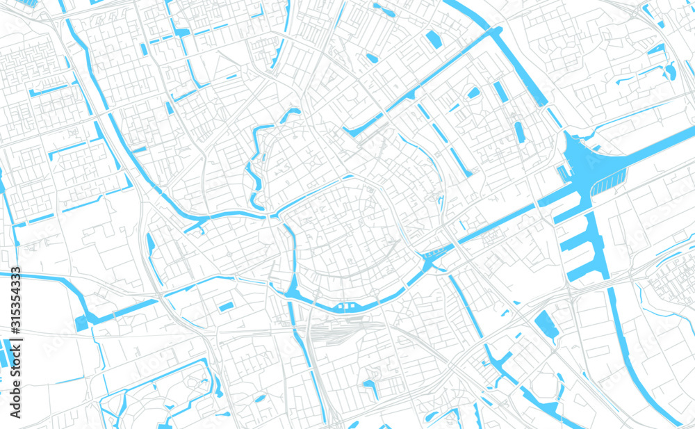 Groningen, Netherlands bright vector map