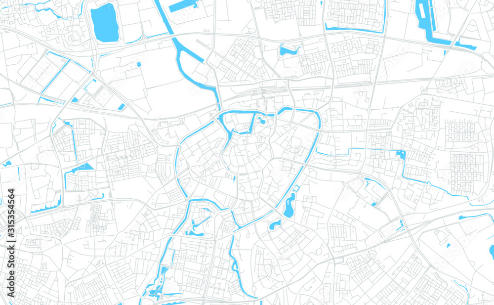 Breda, Netherlands bright vector map