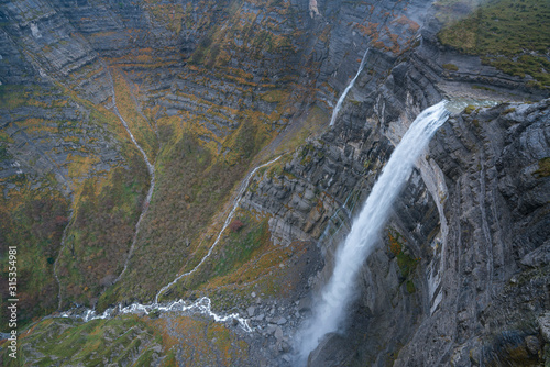 Lookout  Salto del Nervion  Nervion river  Berberana  Burgos  Castilla y Leon  Bizkaia  Basque Country  Spain  Europe