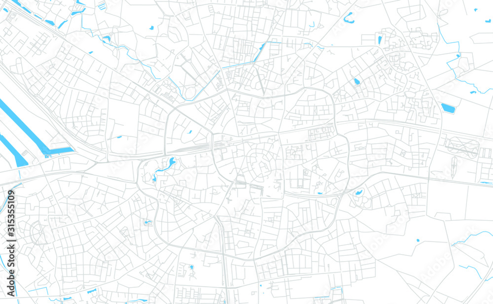 Enschede, Netherlands bright vector map