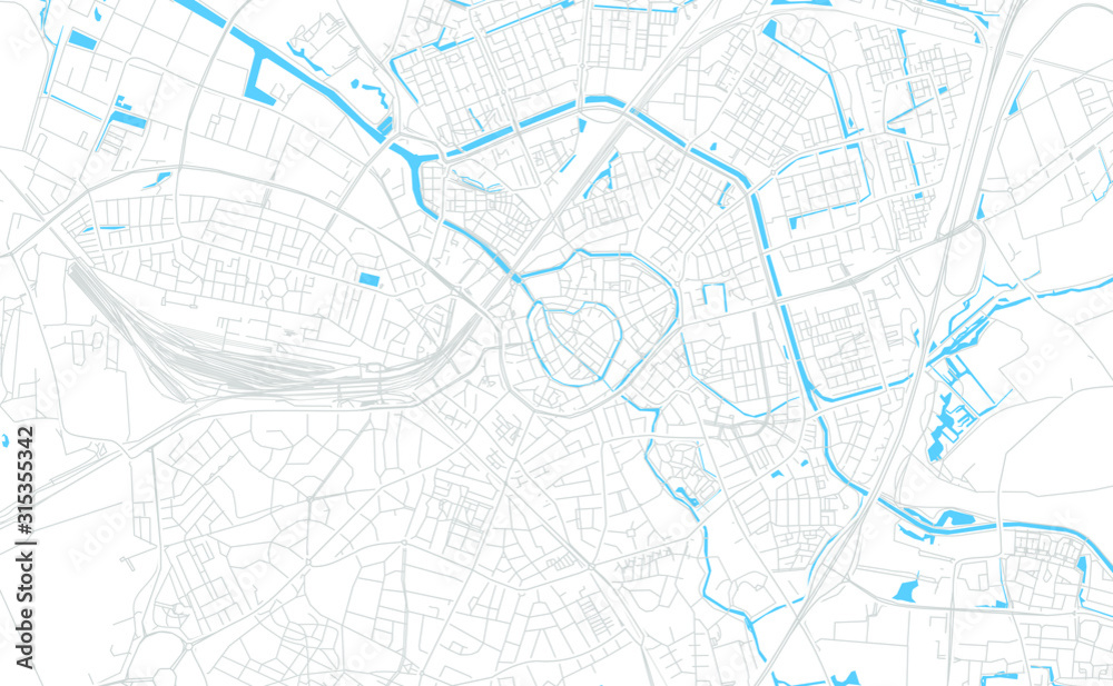 Amersfoort, Netherlands bright vector map
