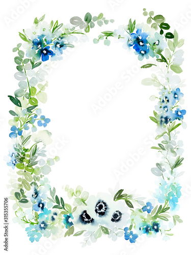 Wallpaper Mural Watercolor card with anemones on a white background for wedding invitations. Torontodigital.ca