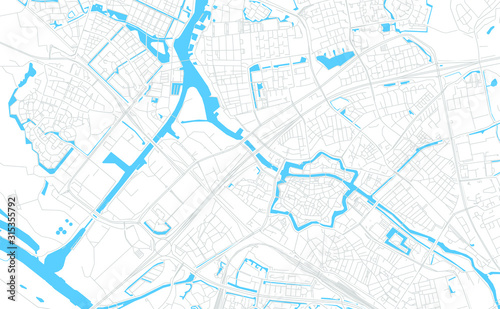 Zwolle, Netherlands bright vector map photo