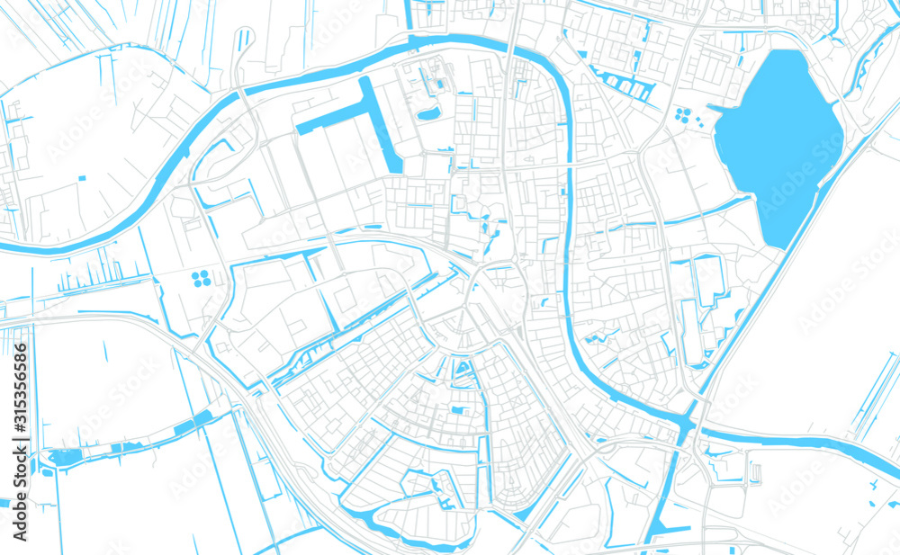 Naklejka Alphen aan den Rijn, Netherlands bright vector map