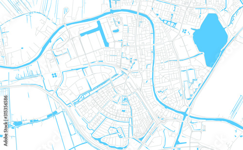 Alphen aan den Rijn  Netherlands bright vector map