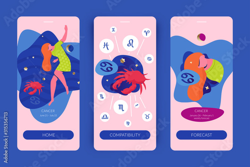 Cancer Mobile App Screens