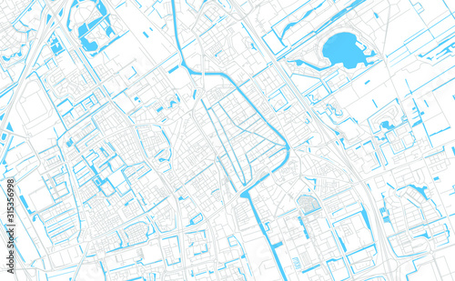 Delft, Netherlands bright vector map