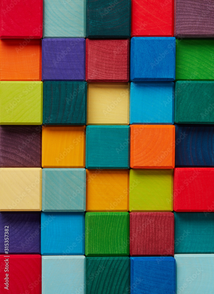 Wooden color cubes background