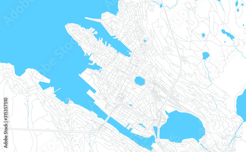 Bergen, Norway bright vector map