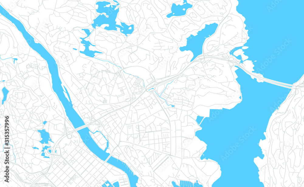 Kristiansand, Norway bright vector map