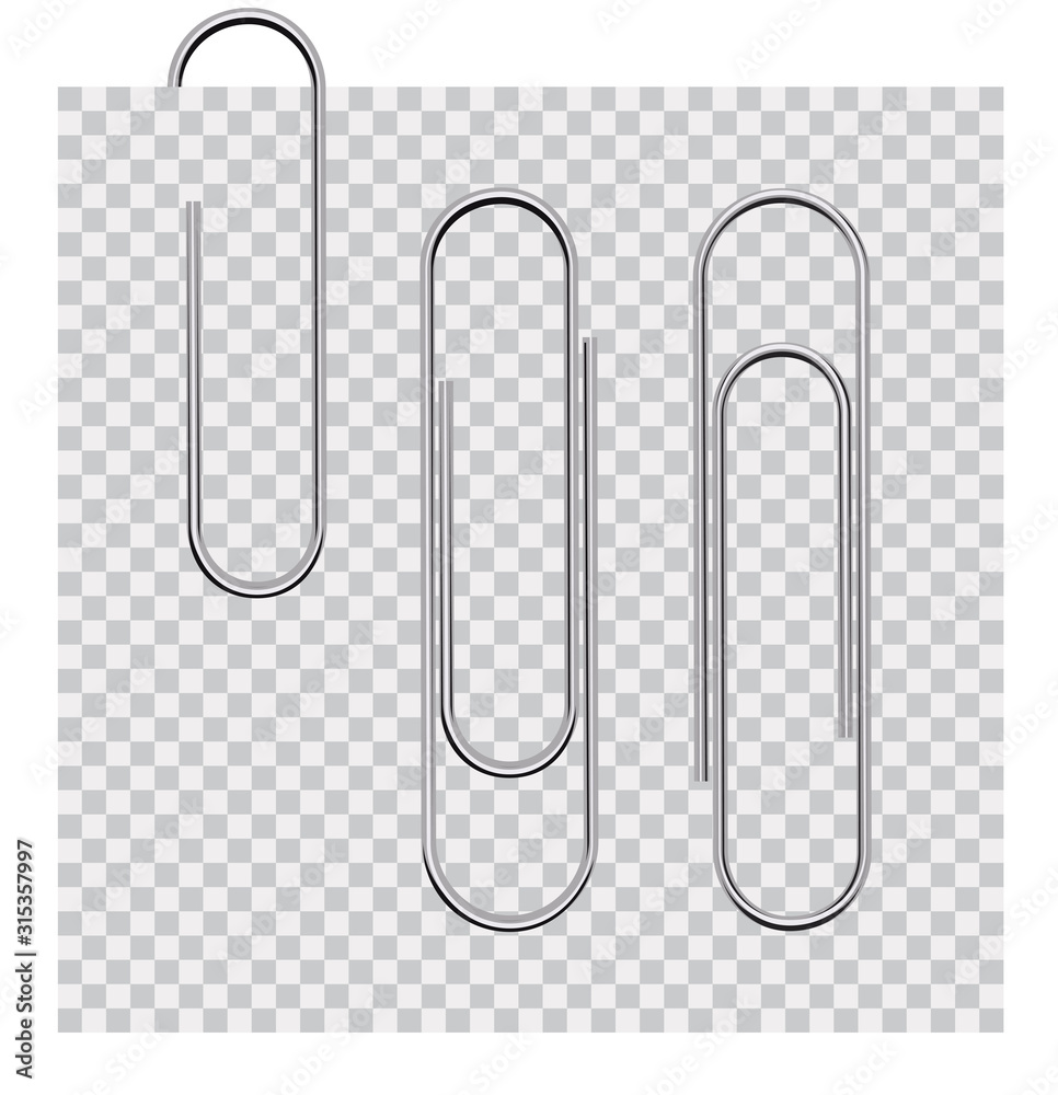 Set of paperclips on background Set of paperclips on background