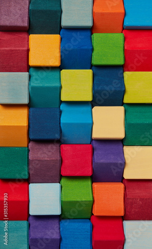 Multi-colored toy bricks background