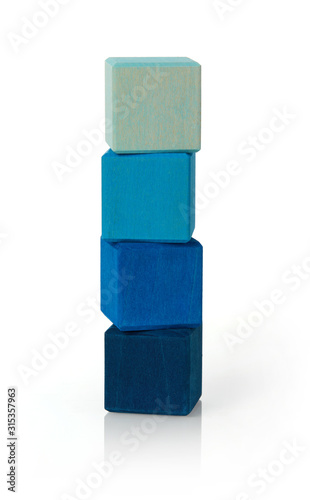 Blue toy bricks tower