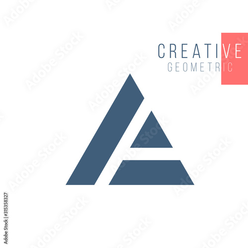 Letter A triangle shape . business identity concept. Creative corporate template. Stock Vector illustration isolated on white background