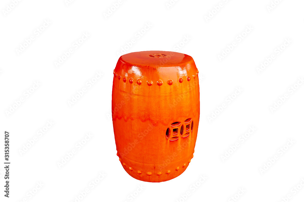 Obraz premium Chinese orange ceramic chair.