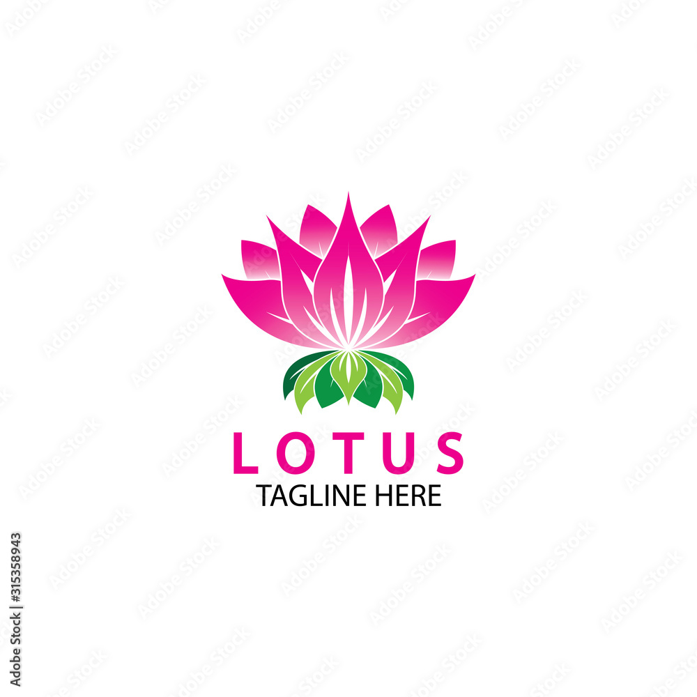 Vector lotus flowers design for spa, yoga class, hotel and resort