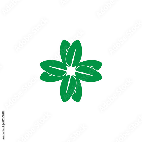 symbol vector of plus medical leaf natural medicine geometric design