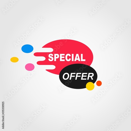Special Offer, sale tag, banner design template, app icon, vector illustration