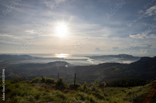 Tableau sur toile View of the Pacific Ocean from the top of a hill in Altos de Campana National Pa