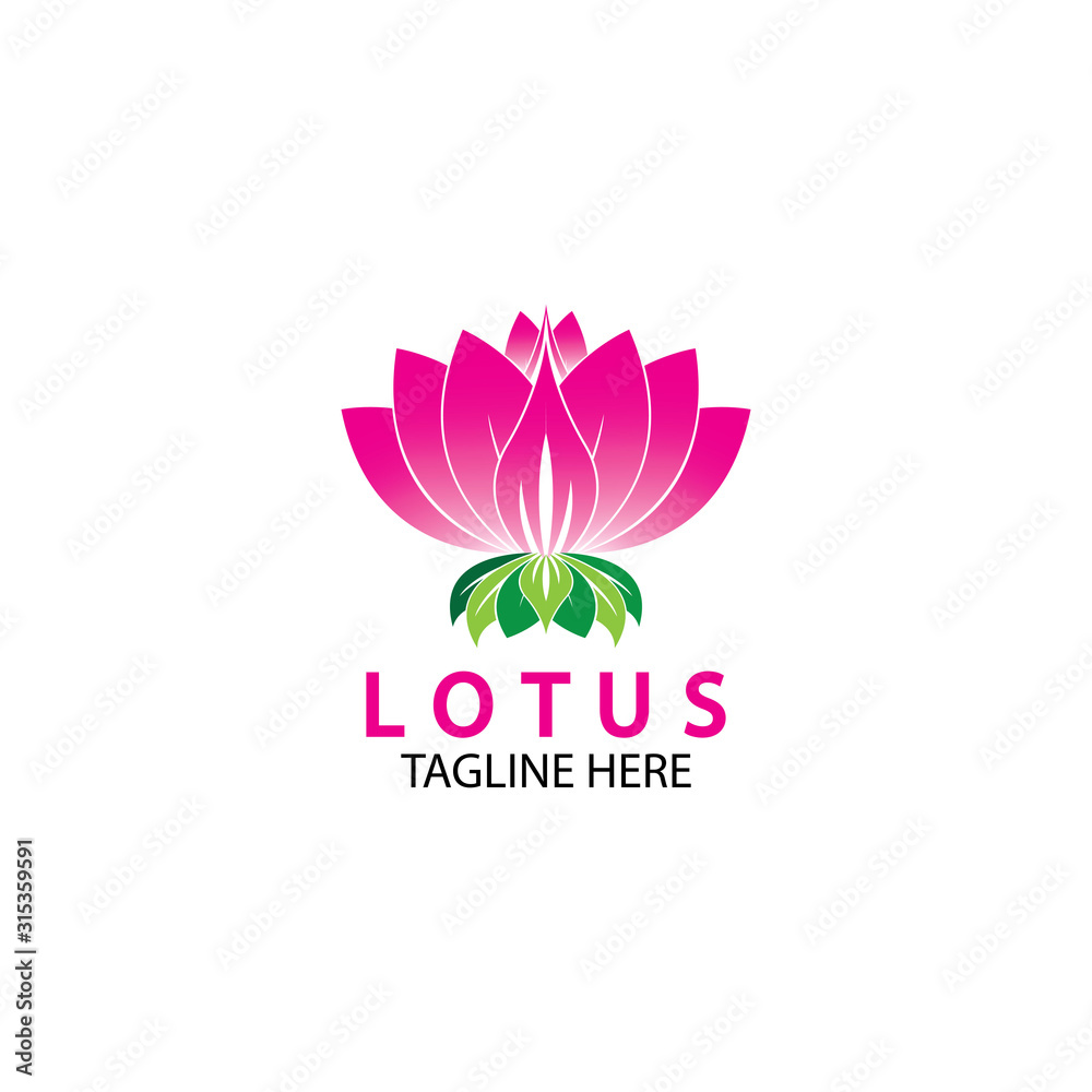 Vector lotus flowers design for spa, yoga class, hotel and resort