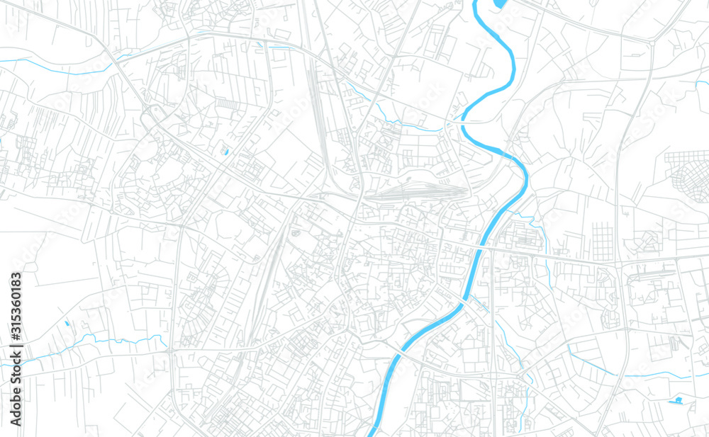 Rzeszow, Poland bright vector map