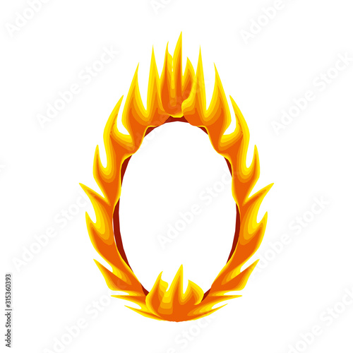 Circus Fire Hoop isolated on a white background