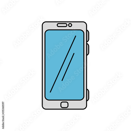 Smartphone design, Cellphone mobile digital phone technology communication and social media theme Vector illustration